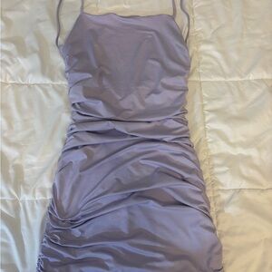 Elegant Lavender Spaghetti Strap Dress